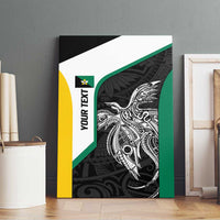 Personalised PNG Enga Province Canvas Wall Art Bird of Paradise Tattoo Flag Motif - Polynesian Pride