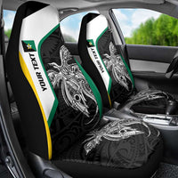 Personalised PNG Enga Province Car Seat Cover Bird of Paradise Tattoo Flag Motif - Polynesian Pride