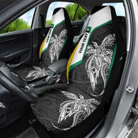 Personalised PNG Enga Province Car Seat Cover Bird of Paradise Tattoo Flag Motif - Polynesian Pride
