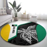 Personalised PNG Enga Province Round Carpet Bird of Paradise Tattoo Flag Motif - Polynesian Pride