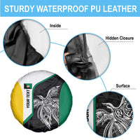 Personalised PNG Enga Province Spare Tire Cover Bird of Paradise Tattoo Flag Motif - Polynesian Pride