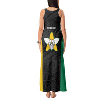 Personalised PNG Enga Province Tank Maxi Dress Bird of Paradise Tattoo Flag Motif - Polynesian Pride