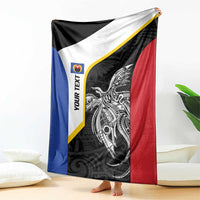 Personalised PNG Gulf Province Blanket Bird of Paradise Tattoo Flag Motif - Polynesian Pride