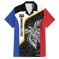 Personalised PNG Gulf Province Family Matching Short Sleeve Bodycon Dress and Hawaiian Shirt Bird of Paradise Tattoo Flag Motif - Polynesian Pride