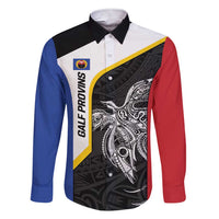 Personalised PNG Gulf Province Family Matching Short Sleeve Bodycon Dress and Hawaiian Shirt Bird of Paradise Tattoo Flag Motif - Polynesian Pride