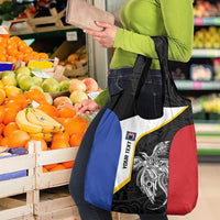 Personalised PNG Gulf Province Grocery Bag Bird of Paradise Tattoo Flag Motif - Polynesian Pride