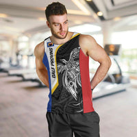 Personalised PNG Gulf Province Men Tank Top Bird of Paradise Tattoo Flag Motif - Polynesian Pride