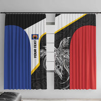 Personalised PNG Gulf Province Window Curtain Bird of Paradise Tattoo Flag Motif - Polynesian Pride