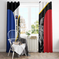 Personalised PNG Gulf Province Window Curtain Bird of Paradise Tattoo Flag Motif - Polynesian Pride