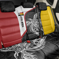 Personalised PNG Madang Province Back Car Seat Cover Bird of Paradise Tattoo Flag Motif - Polynesian Pride