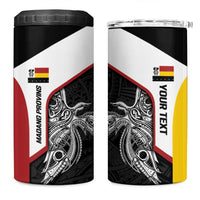 Personalised PNG Madang Province 4 in 1 Can Cooler Tumbler Bird of Paradise Tattoo Flag Motif - Polynesian Pride