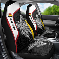 Personalised PNG Madang Province Car Seat Cover Bird of Paradise Tattoo Flag Motif - Polynesian Pride