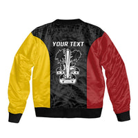 Personalised PNG Madang Province Sleeve Zip Bomber Jacket Bird of Paradise Tattoo Flag Motif - Polynesian Pride