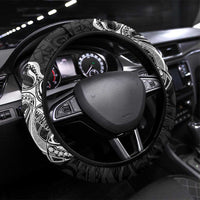 PNG Madang Province Steering Wheel Cover Bird of Paradise Tattoo Flag Motif - Polynesian Pride