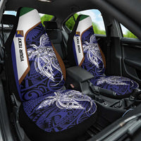 Personalised PNG Manus Province Car Seat Cover Bird of Paradise Tattoo Flag Motif - Polynesian Pride