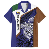 Personalised PNG Manus Province Family Matching Off Shoulder Short Dress and Hawaiian Shirt Bird of Paradise Tattoo Flag Motif - Polynesian Pride