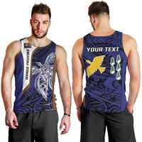 Personalised PNG Manus Province Men Tank Top Bird of Paradise Tattoo Flag Motif - Polynesian Pride