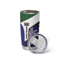 Personalised PNG Manus Province Tumbler Cup Bird of Paradise Tattoo Flag Motif - Polynesian Pride