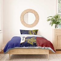 Personalised PNG Milne Bay Province Bedding Set Bird of Paradise Tattoo Flag Motif - Polynesian Pride