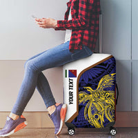 Personalised PNG Milne Bay Province Luggage Cover Bird of Paradise Tattoo Flag Motif - Polynesian Pride