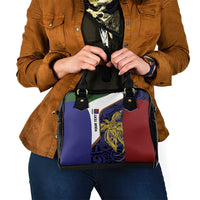 Personalised PNG Milne Bay Province Shoulder Handbag Bird of Paradise Tattoo Flag Motif - Polynesian Pride