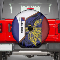 Personalised PNG Milne Bay Province Spare Tire Cover Bird of Paradise Tattoo Flag Motif - Polynesian Pride