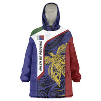 Personalised PNG Milne Bay Province Wearable Blanket Hoodie Bird of Paradise Tattoo Flag Motif - Polynesian Pride