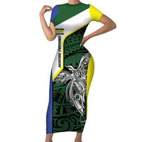 Personalised PNG Morobe Province Family Matching Short Sleeve Bodycon Dress and Hawaiian Shirt Bird of Paradise Tattoo Flag Motif - Polynesian Pride