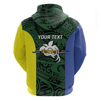 Personalised PNG Morobe Province Hoodie Bird of Paradise Tattoo Flag Motif - Polynesian Pride