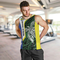 Personalised PNG Morobe Province Men Tank Top Bird of Paradise Tattoo Flag Motif - Polynesian Pride