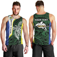 Personalised PNG Morobe Province Men Tank Top Bird of Paradise Tattoo Flag Motif - Polynesian Pride
