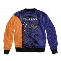 Personalised PNG New Ireland Bomber Jacket Bird of Paradise Tattoo Flag Motif - Polynesian Pride