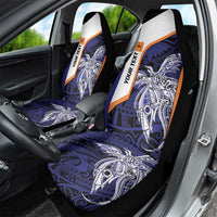 Personalised PNG New Ireland Car Seat Cover Bird of Paradise Tattoo Flag Motif - Polynesian Pride
