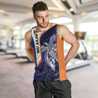 Personalised PNG New Ireland Men Tank Top Bird of Paradise Tattoo Flag Motif - Polynesian Pride