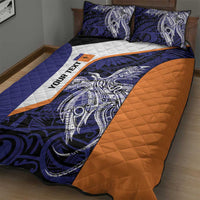 Personalised PNG New Ireland Quilt Bed Set Bird of Paradise Tattoo Flag Motif - Polynesian Pride