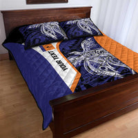 Personalised PNG New Ireland Quilt Bed Set Bird of Paradise Tattoo Flag Motif - Polynesian Pride