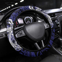 PNG New Ireland Steering Wheel Cover Bird of Paradise Tattoo Flag Motif - Polynesian Pride