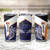 Personalised PNG New Ireland Tumbler Cup Bird of Paradise Tattoo Flag Motif - Polynesian Pride