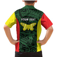 Personalised PNG Oro Province Family Matching Mermaid Dress and Hawaiian Shirt Bird of Paradise Tattoo Flag Motif - Polynesian Pride