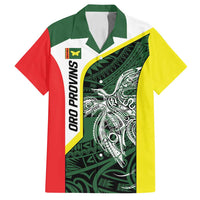 Personalised PNG Oro Province Family Matching Summer Maxi Dress and Hawaiian Shirt Bird of Paradise Tattoo Flag Motif - Polynesian Pride
