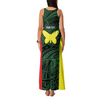 Personalised PNG Oro Province Family Matching Tank Maxi Dress and Hawaiian Shirt Bird of Paradise Tattoo Flag Motif - Polynesian Pride
