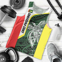 Personalised PNG Oro Province Men Tank Top Bird of Paradise Tattoo Flag Motif - Polynesian Pride