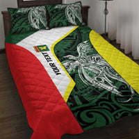 Personalised PNG Oro Province Quilt Bed Set Bird of Paradise Tattoo Flag Motif - Polynesian Pride