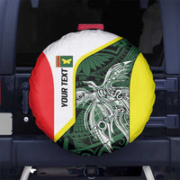 Personalised PNG Oro Province Spare Tire Cover Bird of Paradise Tattoo Flag Motif - Polynesian Pride