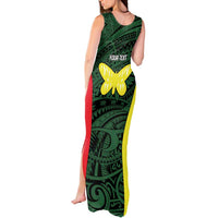 Personalised PNG Oro Province Tank Maxi Dress Bird of Paradise Tattoo Flag Motif - Polynesian Pride