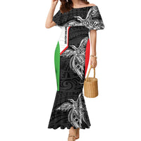 Personalised PNG Southern Highlands Province Family Matching Mermaid Dress and Hawaiian Shirt Bird of Paradise Tattoo Flag Motif - Polynesian Pride