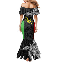 Personalised PNG Southern Highlands Province Family Matching Mermaid Dress and Hawaiian Shirt Bird of Paradise Tattoo Flag Motif - Polynesian Pride