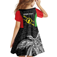 Personalised PNG Southern Highlands Province Family Matching Off Shoulder Maxi Dress and Hawaiian Shirt Bird of Paradise Tattoo Flag Motif - Polynesian Pride