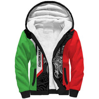 Personalised PNG Southern Highlands Province Sherpa Hoodie Bird of Paradise Tattoo Flag Motif - Polynesian Pride