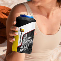 Personalised PNG Western Province 4 in 1 Can Cooler Tumbler Bird of Paradise Tattoo Flag Motif - Polynesian Pride